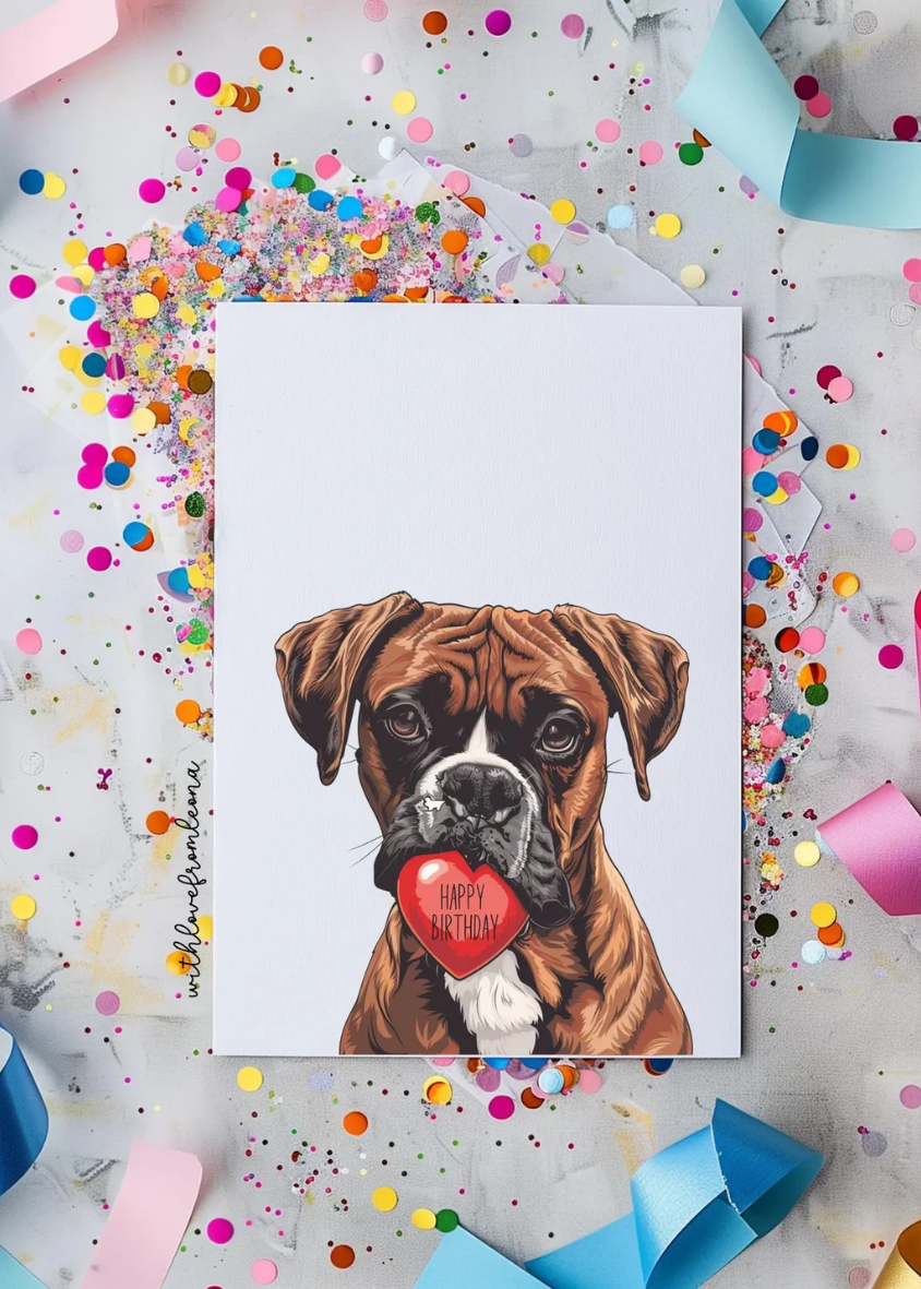 Boxer Birthday With Love Card