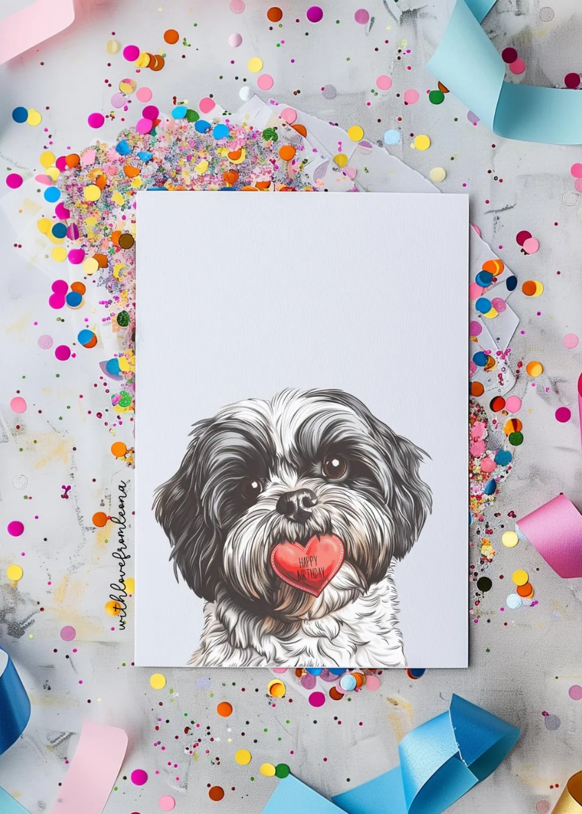 Shih Tzu Birthday With Love Card