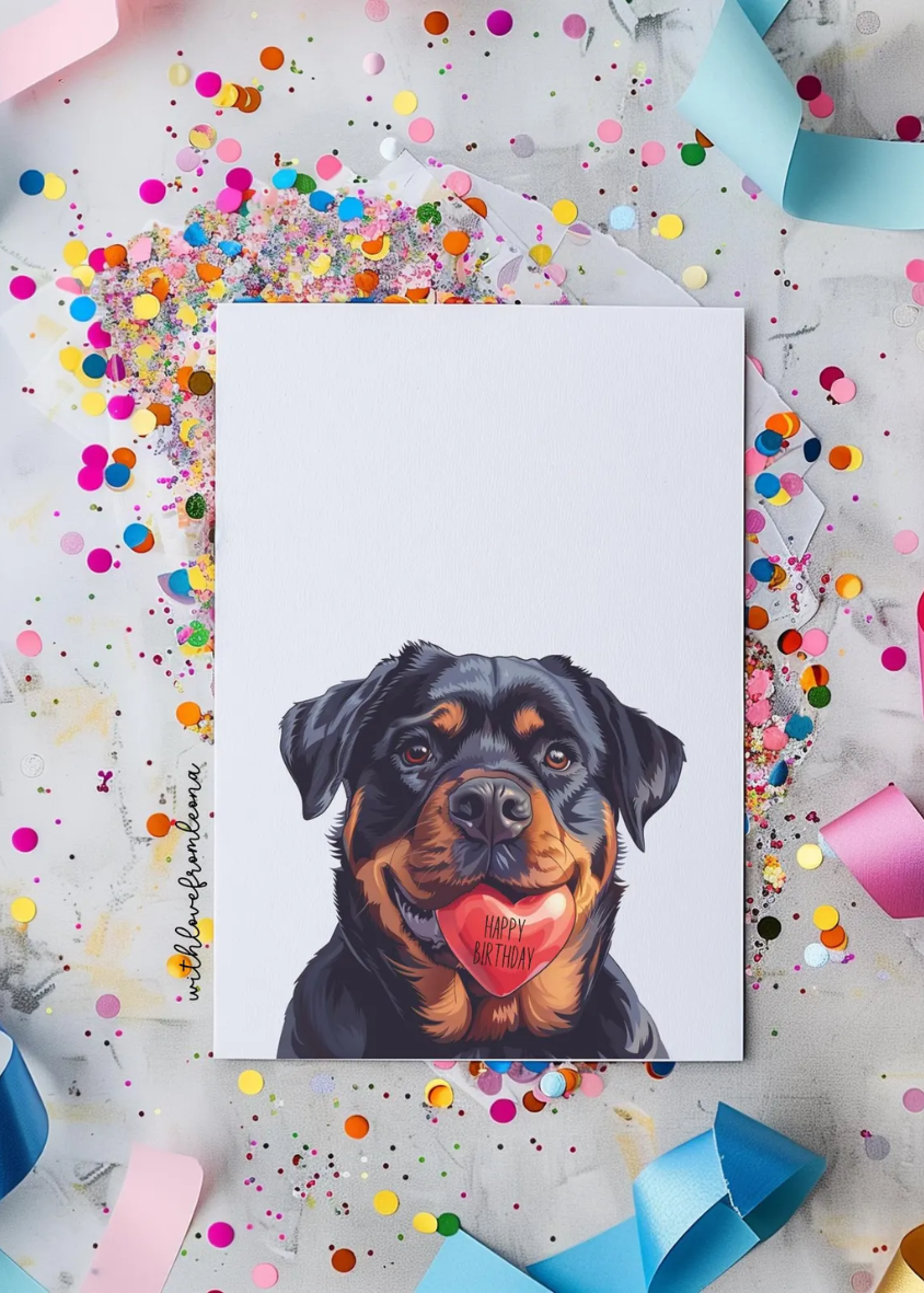 Rottweiler Birthday With Love Card