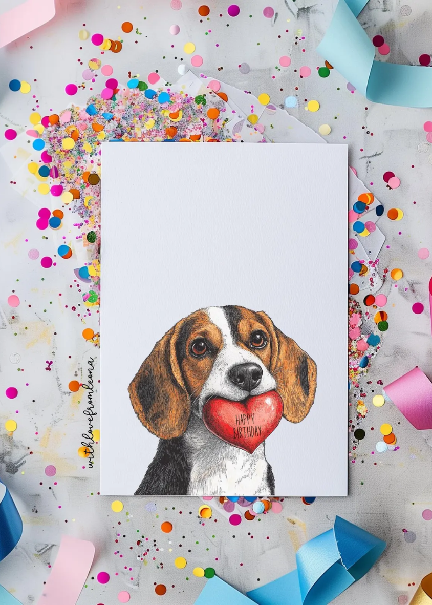 Beagle Birthday With Love Card