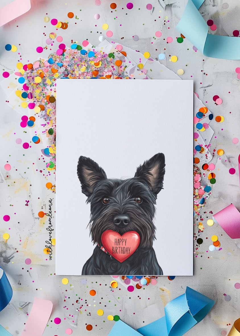 Scottish Terrier Birthday With Love Card