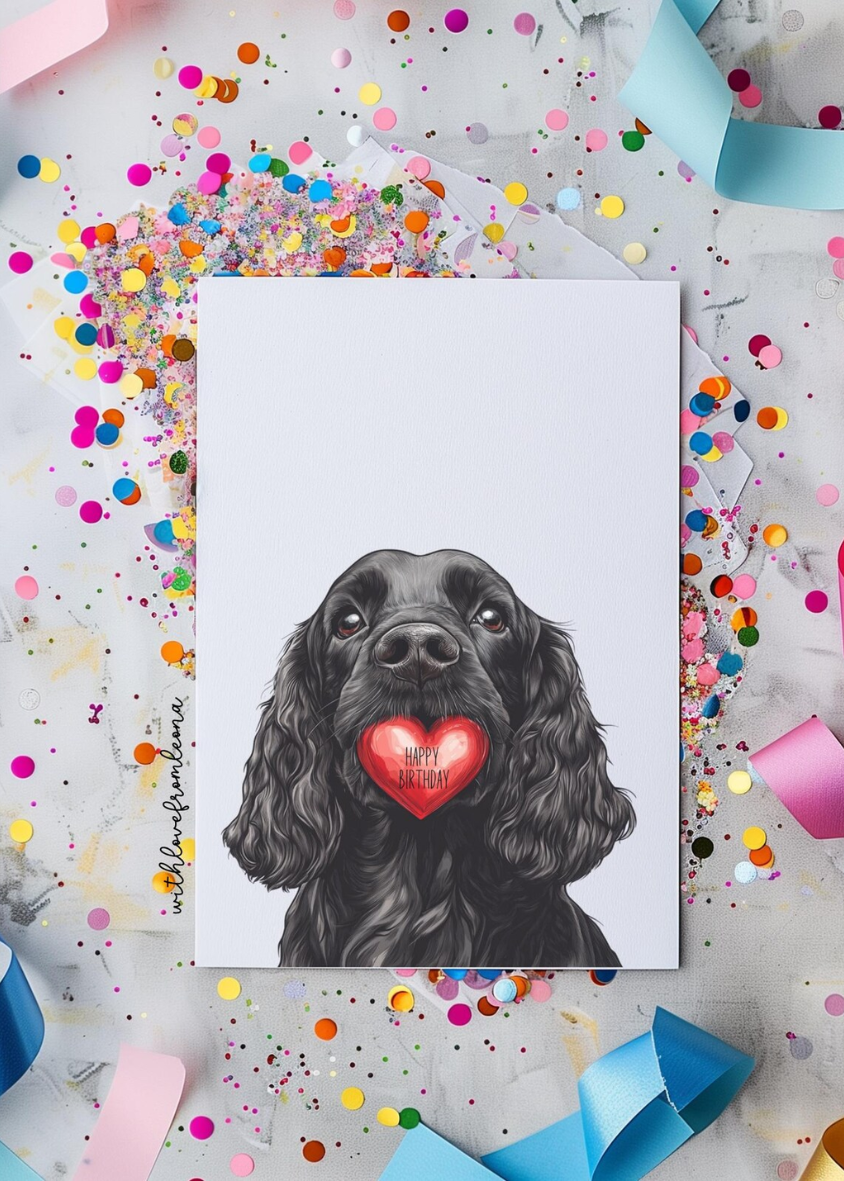 Cocker Spaniel Birthday With Love Card