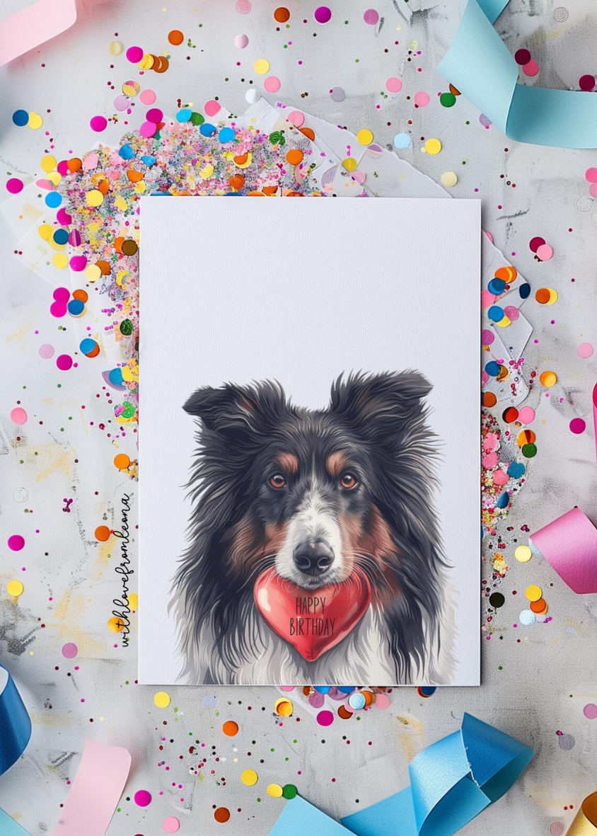 Collie Birthday With Love Card