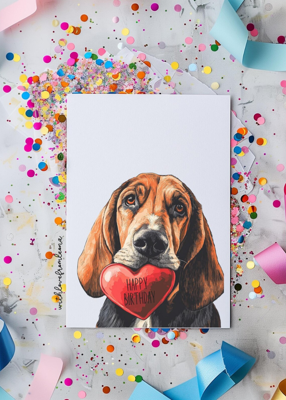 Bloodhound Birthday With Love Card