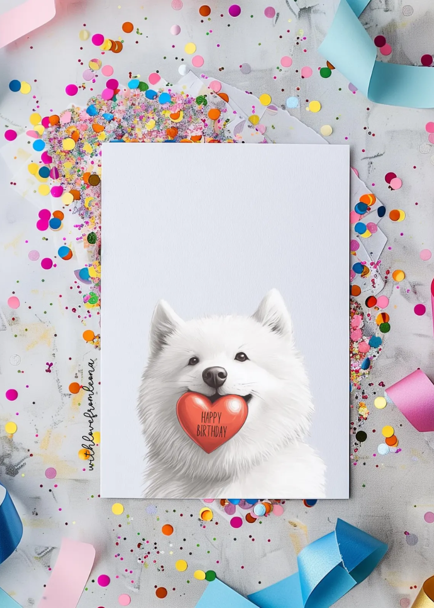 Samoyed Birthday With Love Card