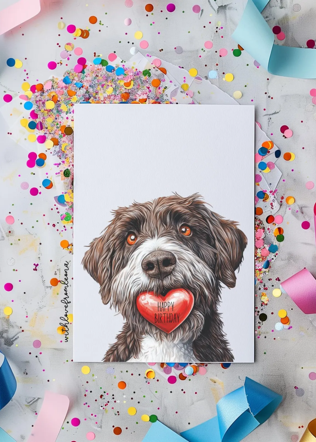 Wirehaired Pointing Griffon Birthday With Love Card