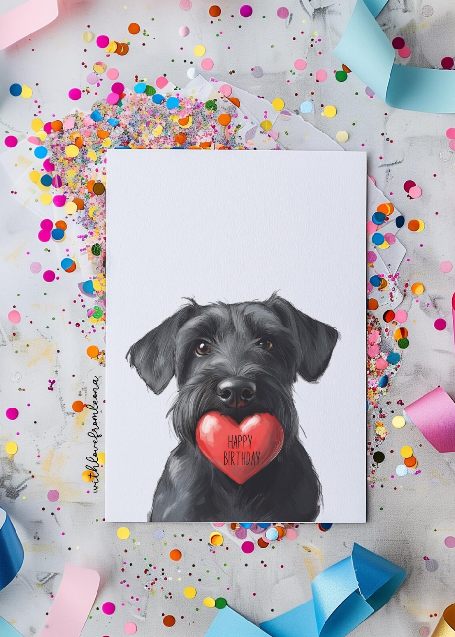 Giant Schnauzer Birthday With Love Card