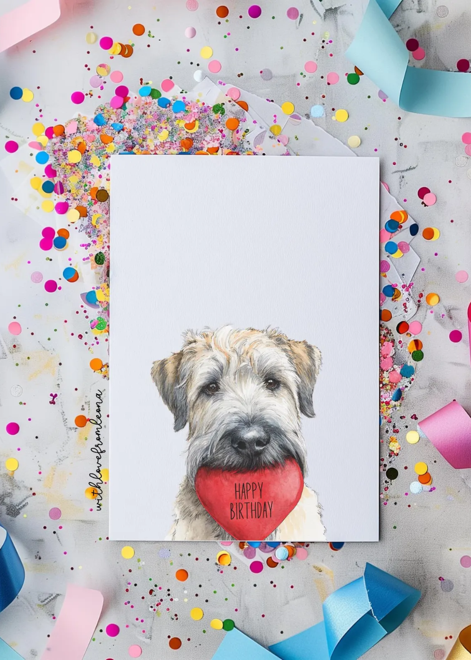 Soft Coated Wheaten Terrier Birthday With Love Card