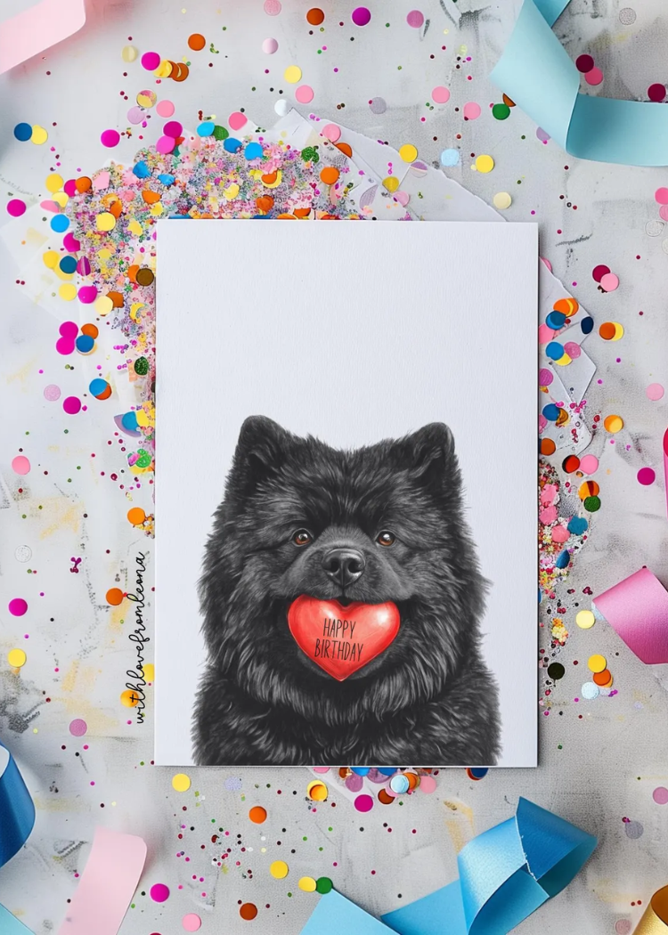 Chow Chow Birthday With Love Card
