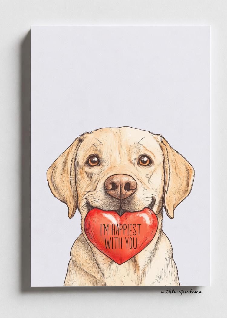 Yellow Lab With Love Card