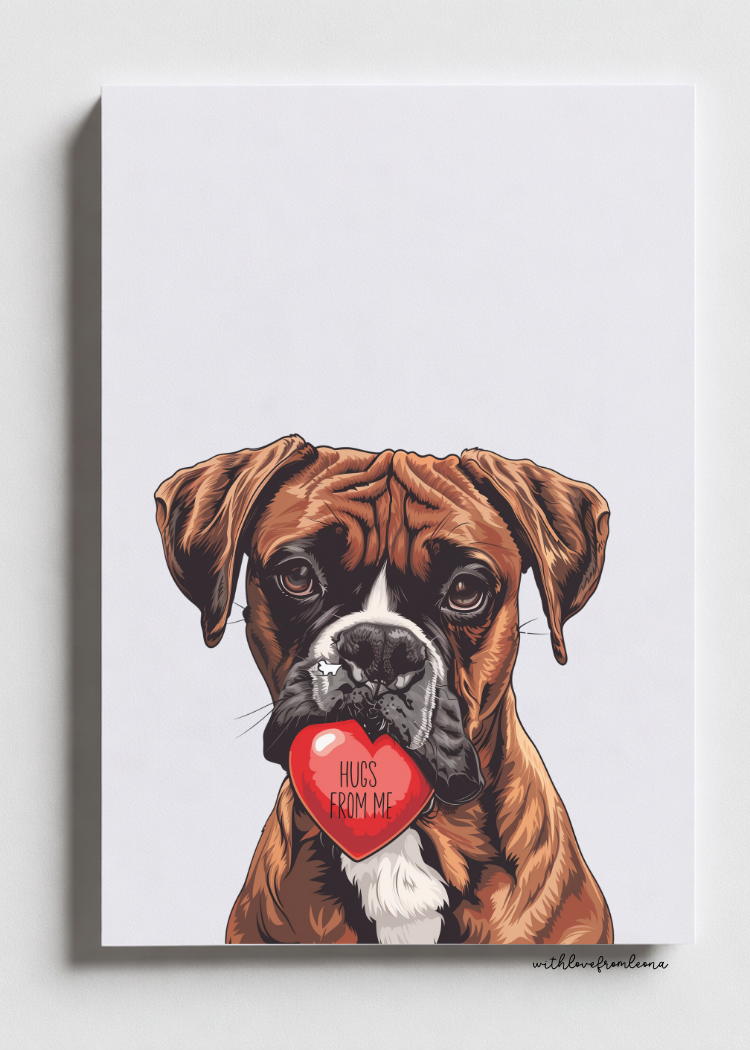 Boxer With Love Card