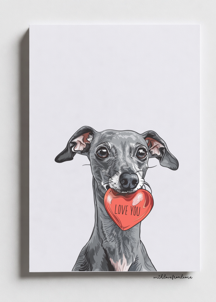 Italian Greyhound With Love Card