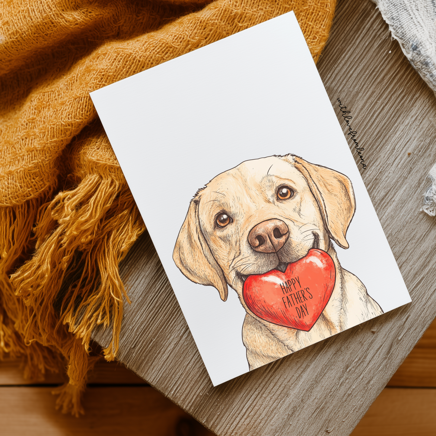 Yellow Labrador Retriever Dog Dad Father’s Day Card