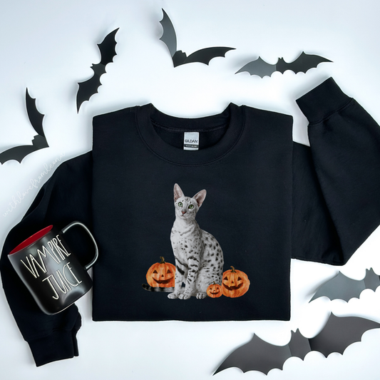 Egyptian Mau Cat Halloween Sweatshirt