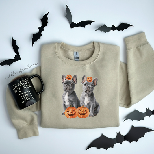Gray Frenchies Halloween Sweatshirt