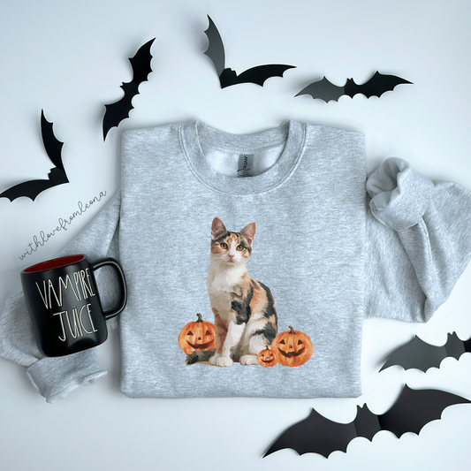 Calico Aegean Cat Halloween Sweatshirt