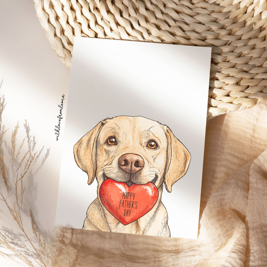 Yellow Labrador Retriever Dog Dad Father’s Day Card