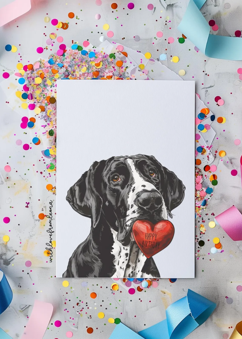 Great Dane Birthday With Love Card