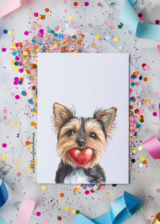 Yorkshire Terrier Birthday With Love Card