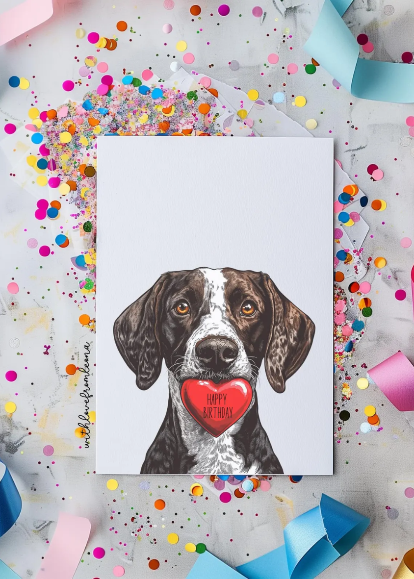 German Shorthaired Pointer Birthday With Love Card