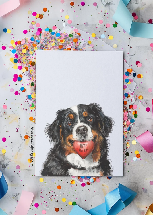 Bernese Mountain Dog Birthday With Love Card
