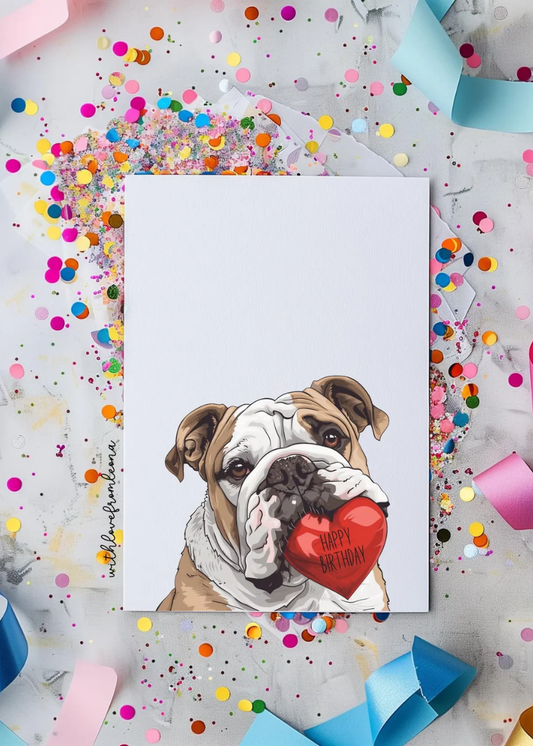 Bulldog Birthday With Love Card
