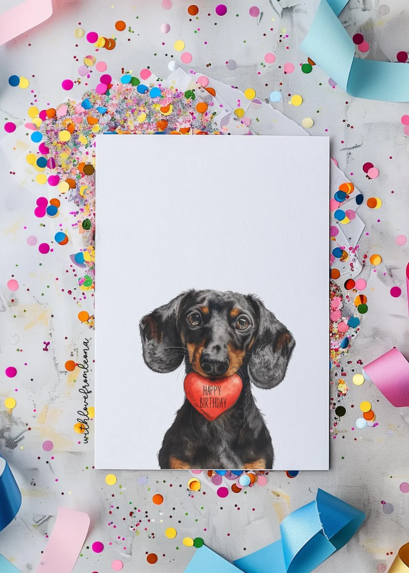 Dachshund Birthday With Love Card