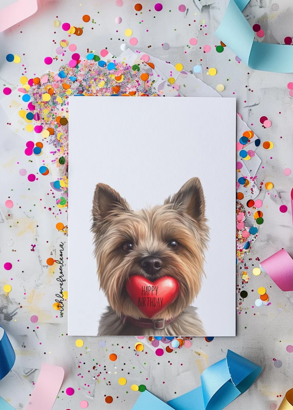Cairn Terrier Birthday With Love Card