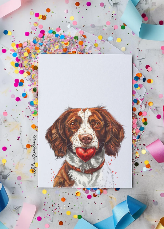 Brittany Spaniel Birthday With Love Card