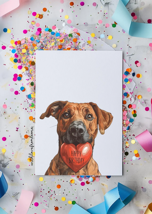 Rhodesian Ridgeback Birthday With Love Card