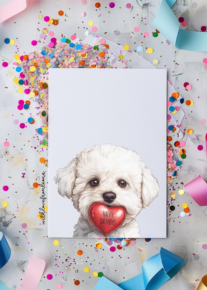 Bichon Frise Birthday With Love Card