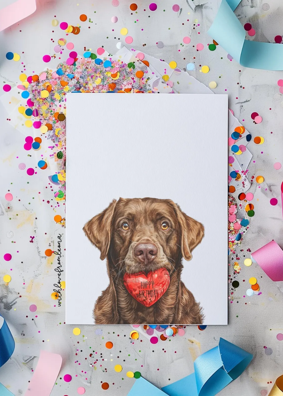 Chesapeake Bay Retriever Birthday With Love Card