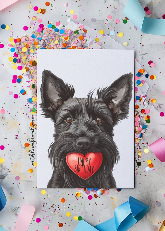 Scottish Terrier Birthday With Love Card