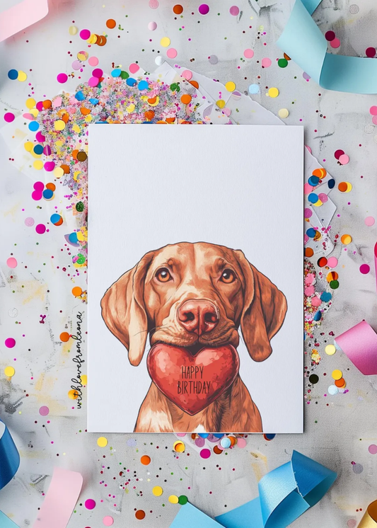 Vizsla Birthday With Love Card