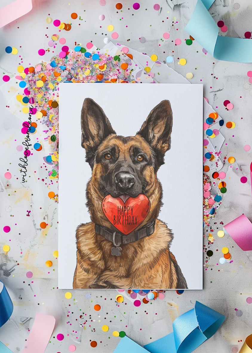 Belgian Malinois Birthday With Love Card
