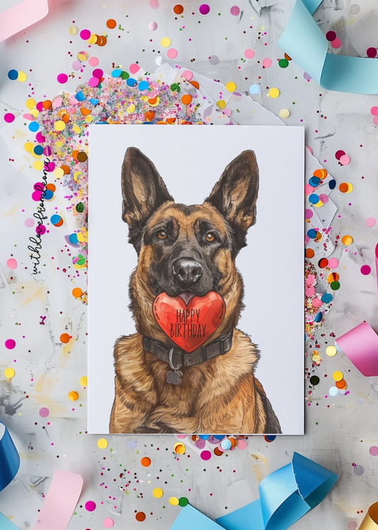 Belgian Malinois Birthday With Love Card