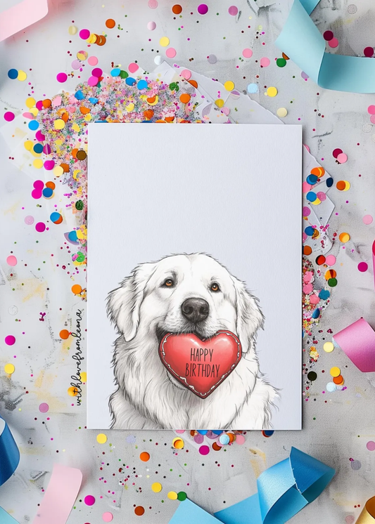 Great Pyrenees Birthday With Love Card