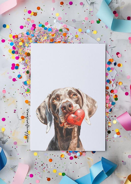 Weimaraner Birthday With Love Card