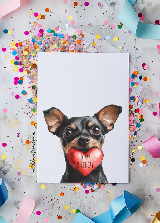 Miniature Pinscher Birthday With Love Card
