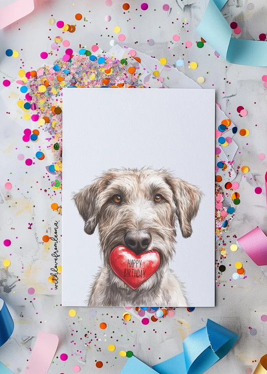 Irish Wolfhound Birthday With Love Card