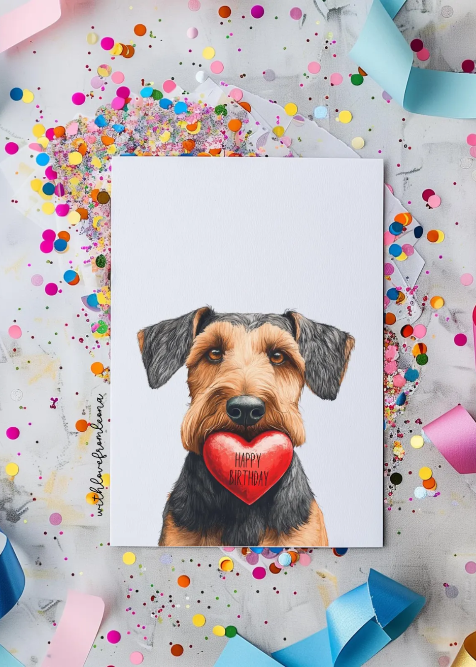 Airedale Terrier Birthday With Love Card