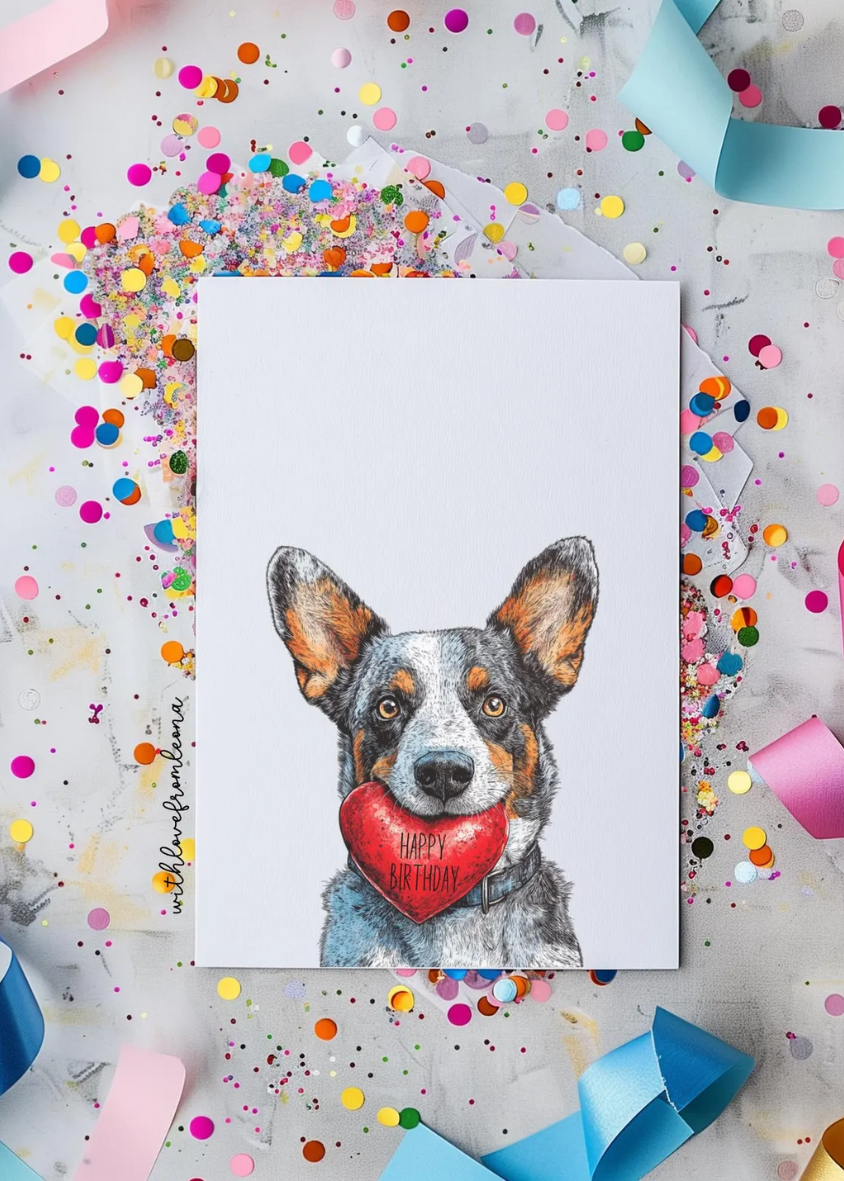 Australian Cattle Dog Birthday With Love Card