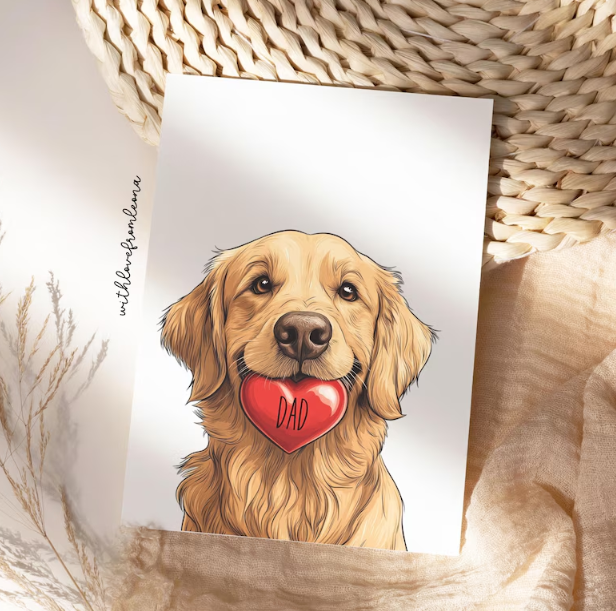 Labrador Retriever Personalized Father's Day Card | Custom Front Text, 5x7 Single