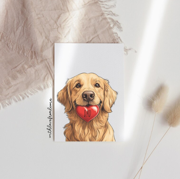 Labrador Retriever Personalized Father's Day Card | Custom Front Text, 5x7 Single