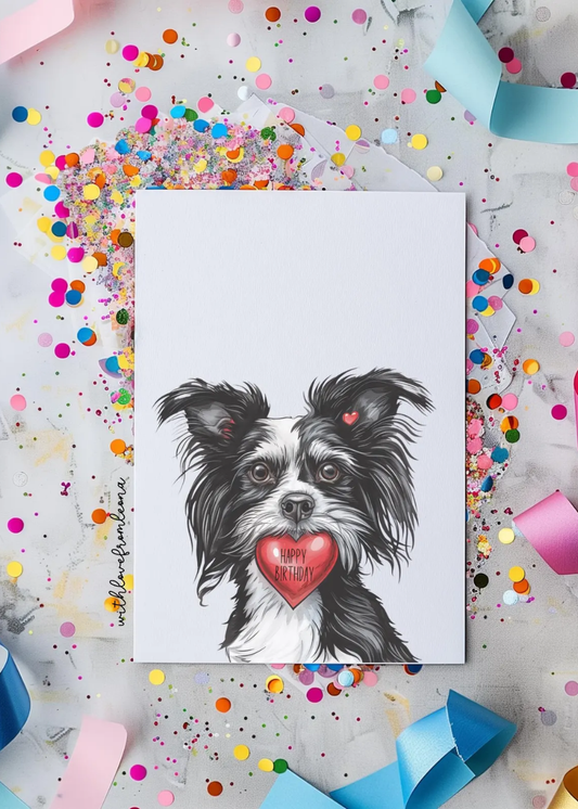 Chinese Crested Dog Birthday With Love Card