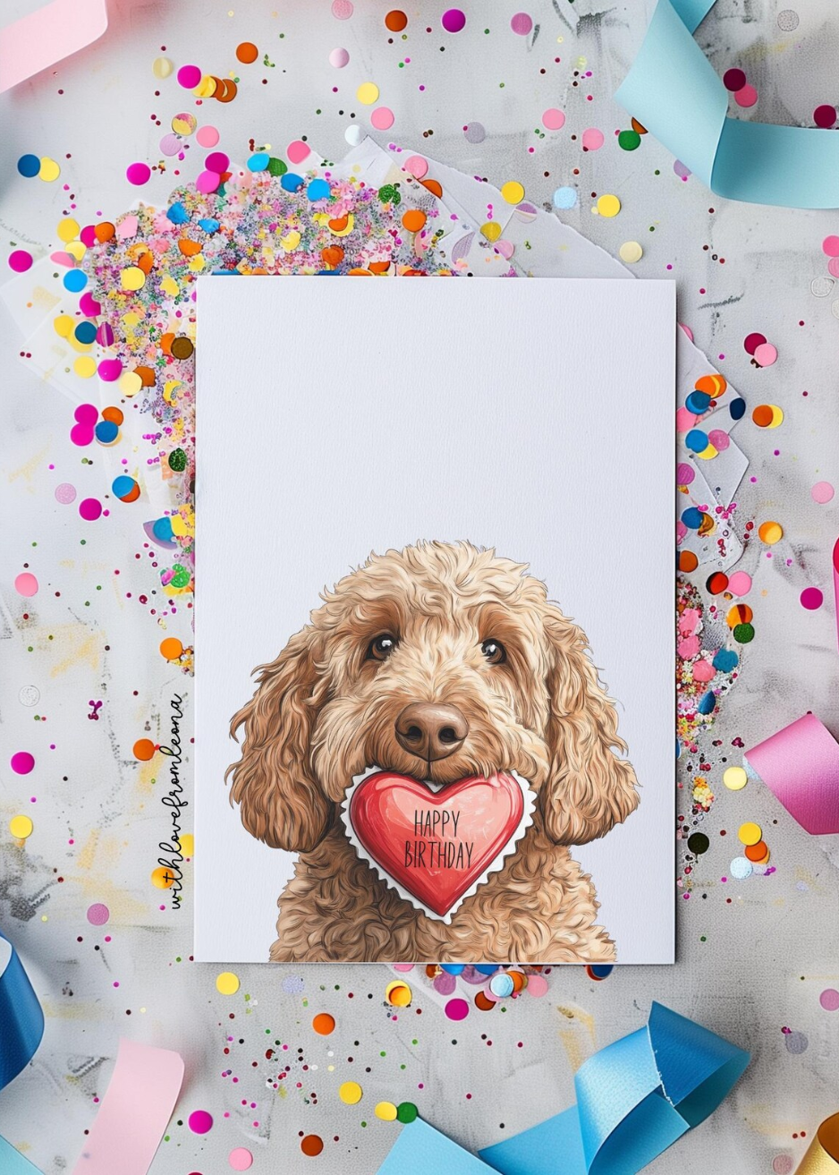 Golden Doodle Birthday With Love Card