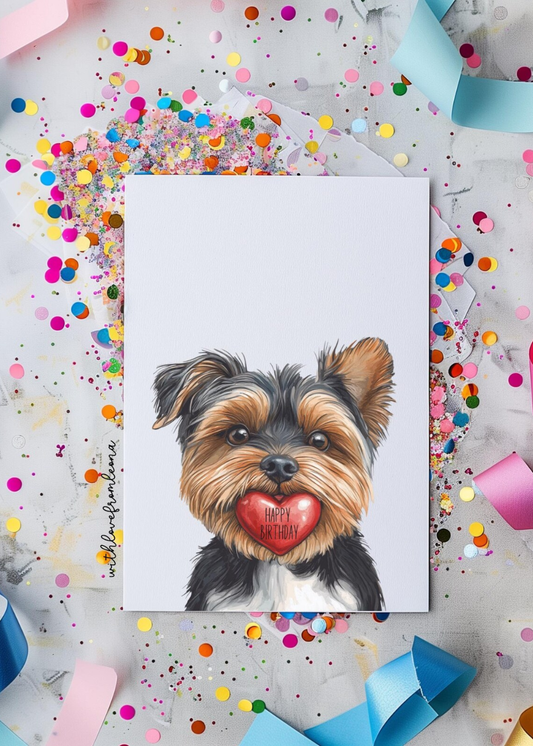 Biewer Terrier Birthday With Love Card