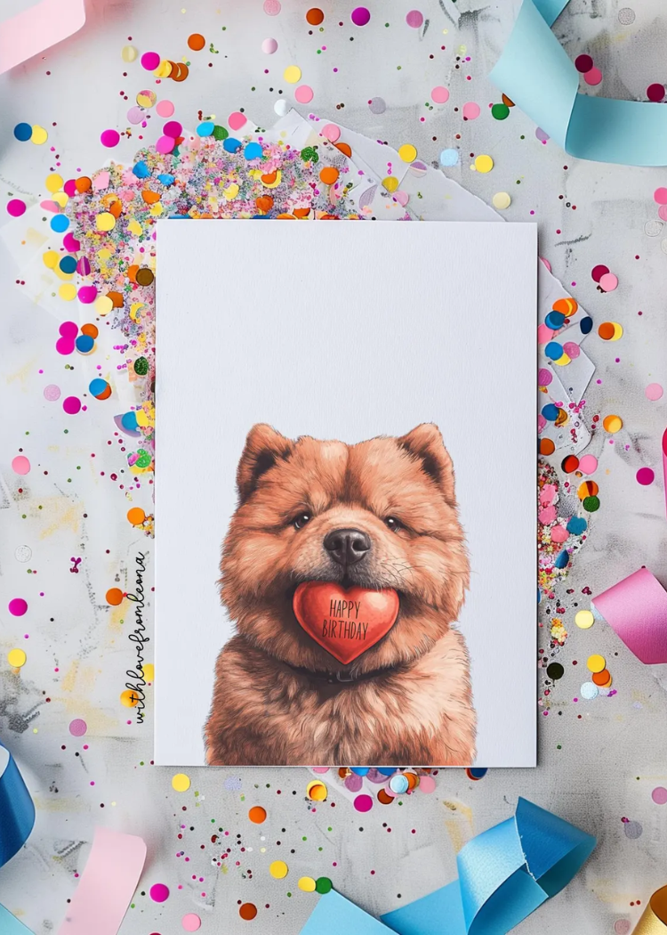 Chow Chow Birthday With Love Card