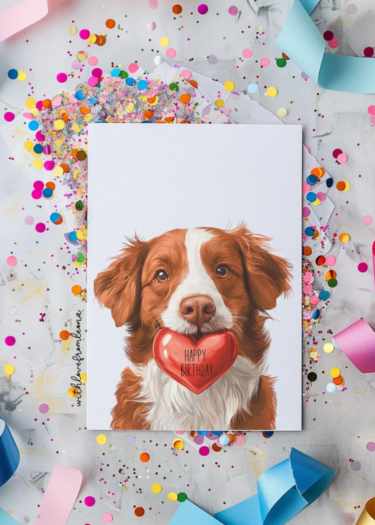 Nova Scotia Duck Tolling Retriever Birthday With Love Card