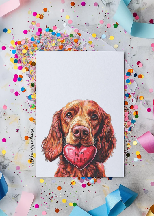 Irish Setter Birthday With Love Card
